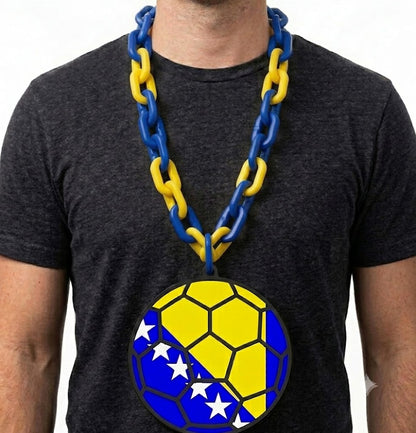 Bosnia Herzegovina Soccer Football World Cup Hype Chain Necklace - FIFA Jewelry | Bosnia Futbol Fan Chain for Matchday