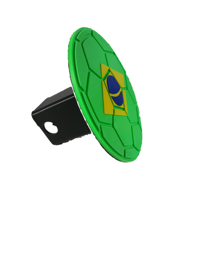 Brazil Flag Soccer Hitch Cover - FIFA World Cup Fan Trailer Hitch Protector | Brazilian Soccer Accessory for Tailgates Selecao Supporters