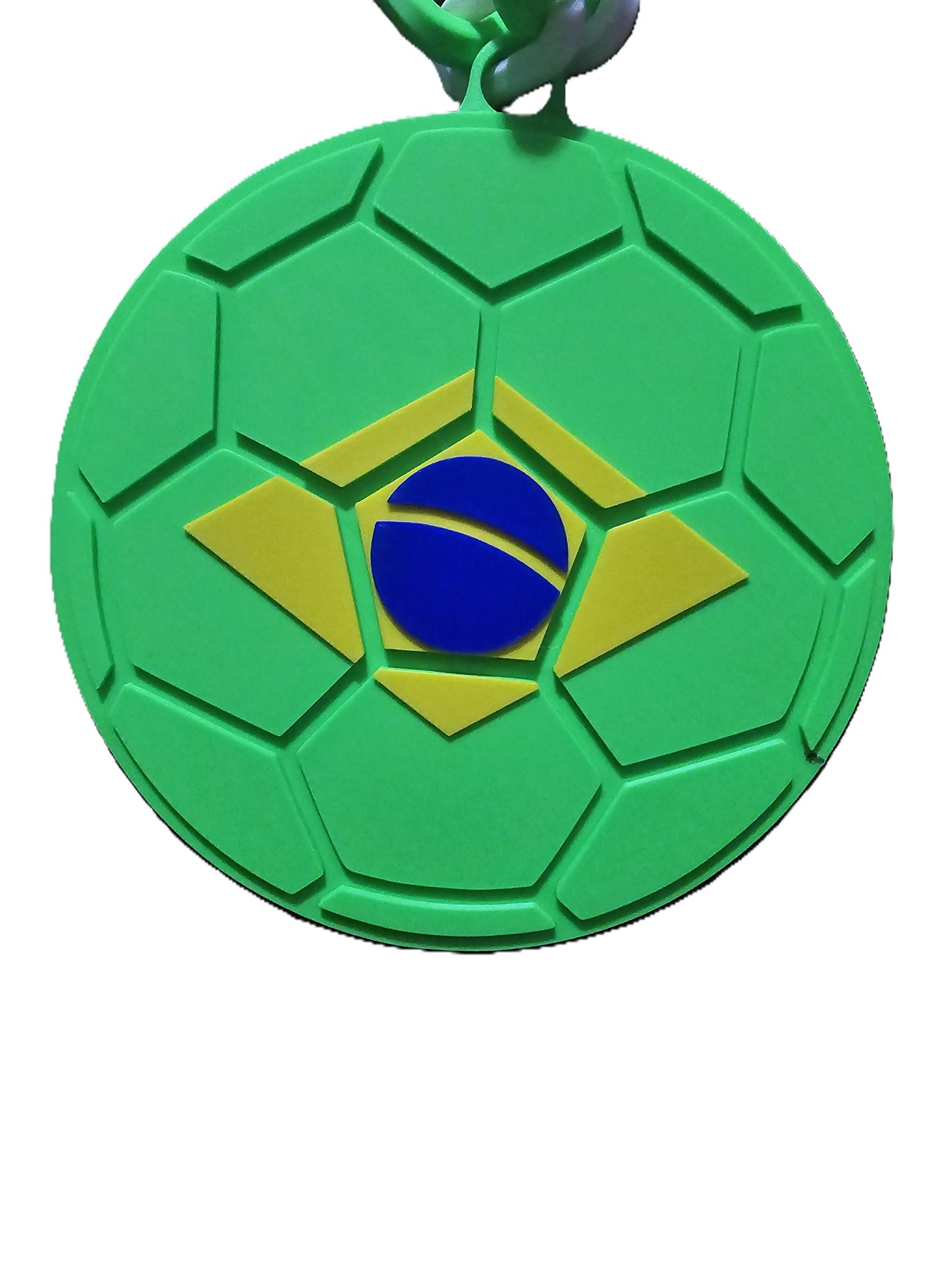 Brazil 32in Hype Chain Necklace 8in Emblem - FIFA Football Soccer Selecao Canarinho | Brazil Futbol Fan Chain for World Cup Copa Matchday
