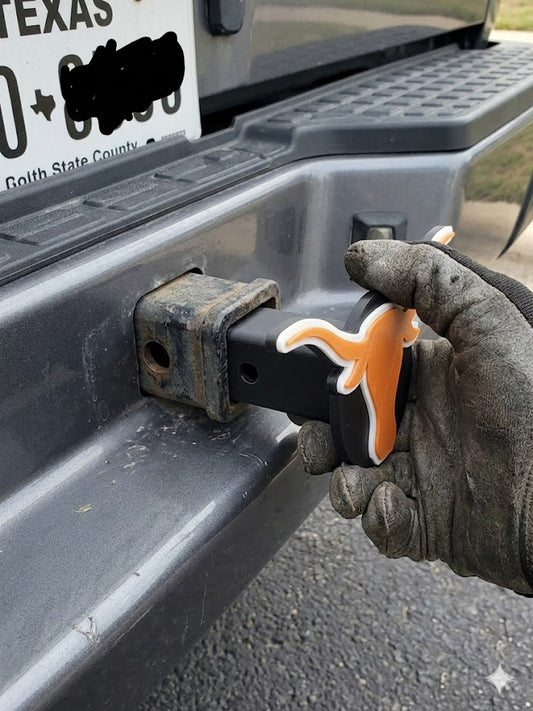 Orange UT University of Texas Longhorns Cover Plug Cap Tow Hitch 2" Receiver Ford Chevy Dodge Jeep Ram Nissan Honda College Sports