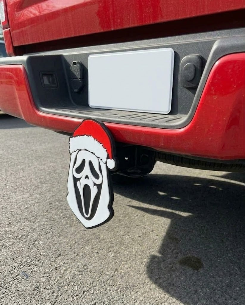 Ghost Face Trailer Hitch Plug Scream Mask Christmas Truck Receiver Cap Santa Horror Accessory Gift