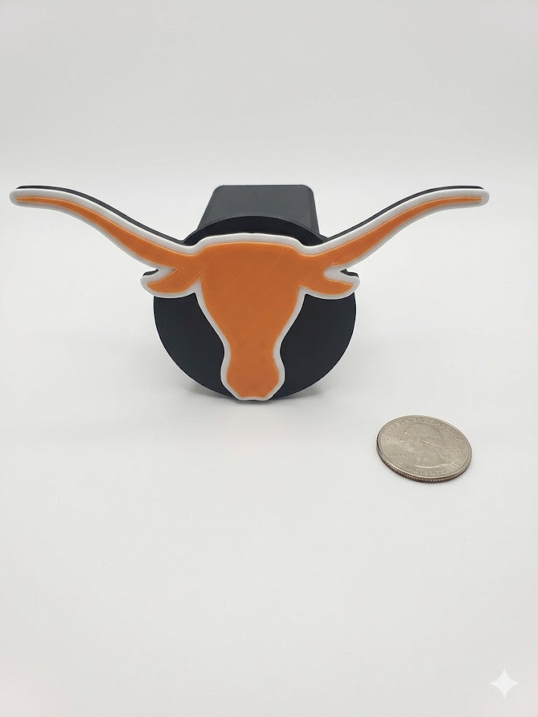 Orange UT University of Texas Longhorns Cover Plug Cap Tow Hitch 2" Receiver Ford Chevy Dodge Jeep Ram Nissan Honda College Sports