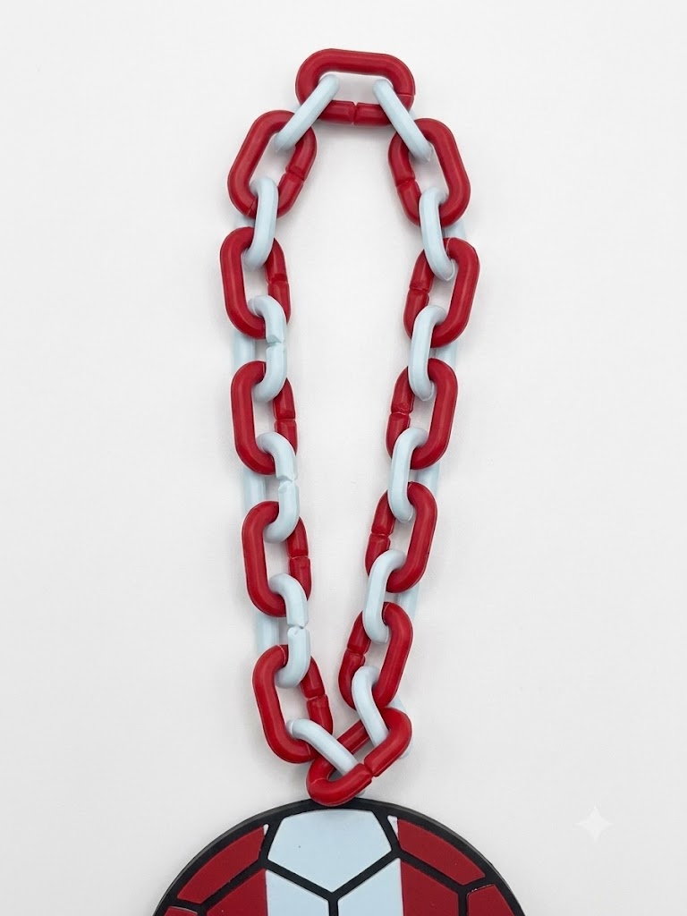 Canada Flag Soccer Hype Chain Necklace - FIFA World Cup Fan Maple Leaf Chain | Canadian Soccer Jewelry for Stadiums and Ultras