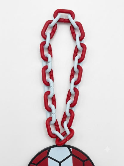 Canada Flag Soccer Hype Chain Necklace - FIFA World Cup Fan Maple Leaf Chain | Canadian Soccer Jewelry for Stadiums and Ultras