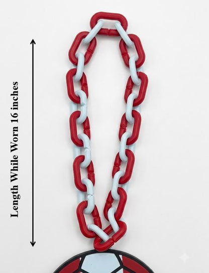 Canada Flag Soccer Hype Chain Necklace - FIFA World Cup Fan Maple Leaf Chain | Canadian Soccer Jewelry for Stadiums and Ultras