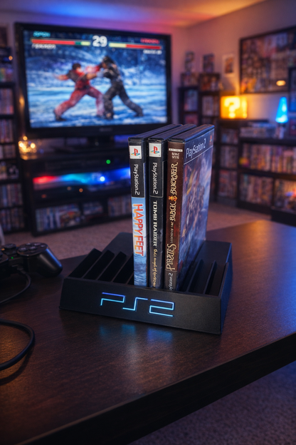 PlayStation Holder Videogames DVD Storage Display Colorful Logo PS2 PS3 PS4 PS5