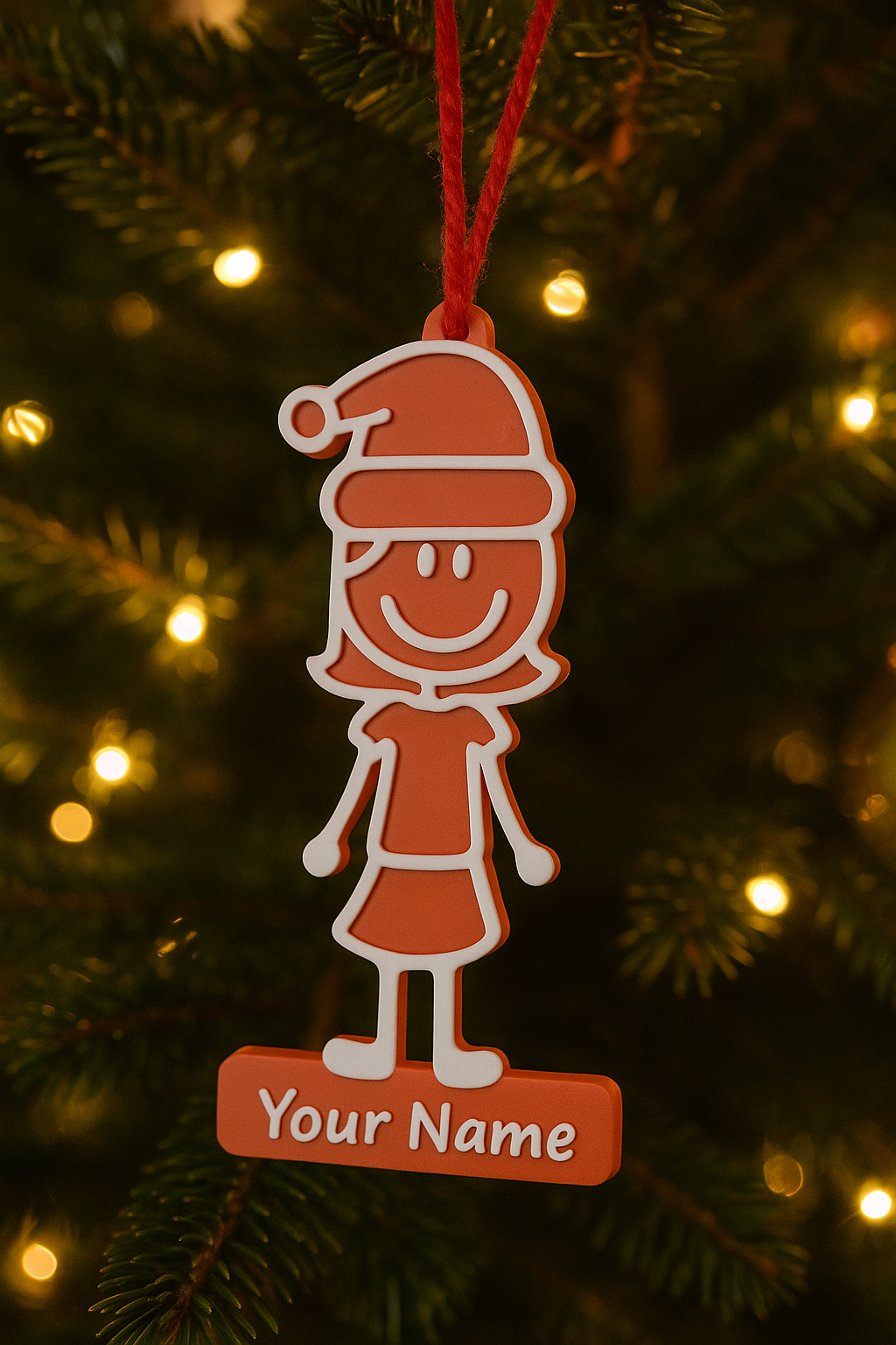 Christmas Holiday Tree Ornament Family Man Woman Children Dog Customize 6 Piece Bundle