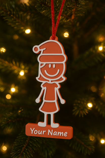 Christmas Holiday Tree Ornament Family Man Woman Children Dog Customize 6 Piece Bundle