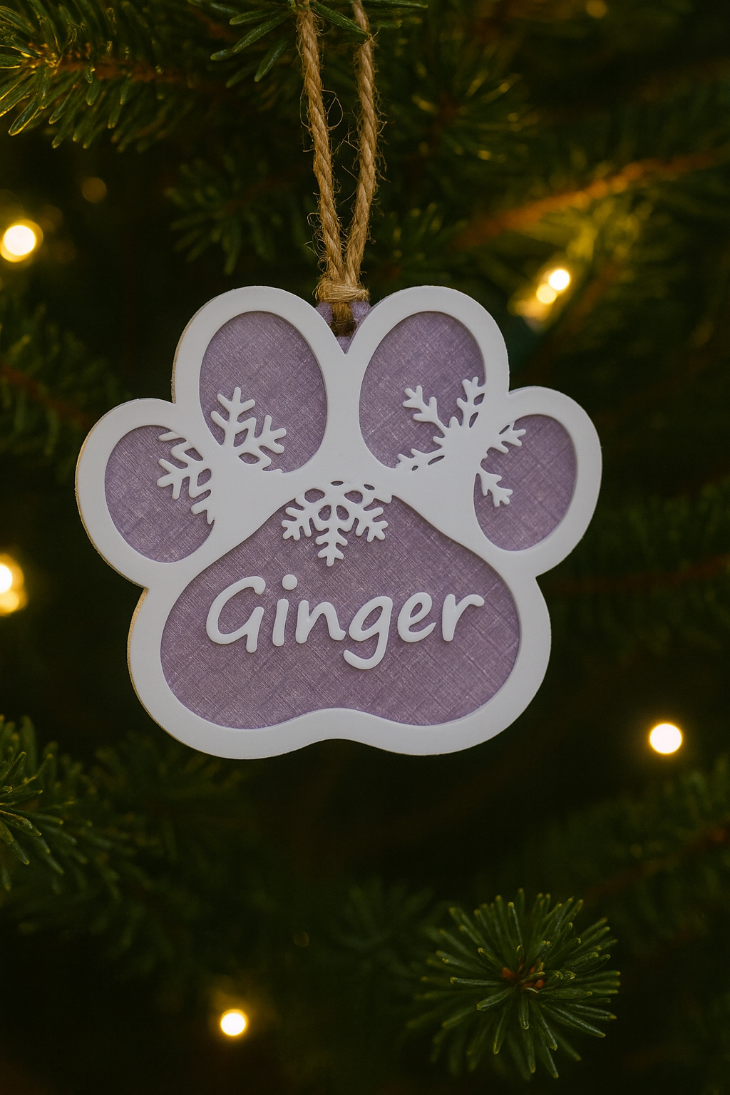 3 Pcs NEW Christmas Pet Paw Ornament Holiday Set Tree Custom Dog Cat Animal Name