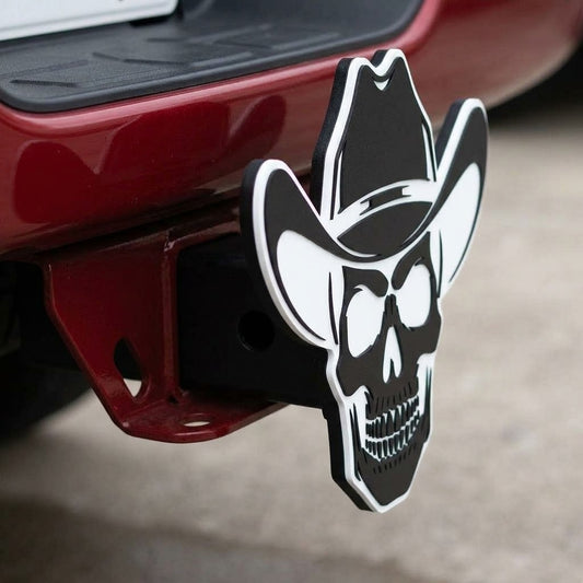 Cowboy Skull Western Biker Trailer Truck Plug Cap Cover Tow Hitch 2 Receiver Rodeo Gift Decor Ranch