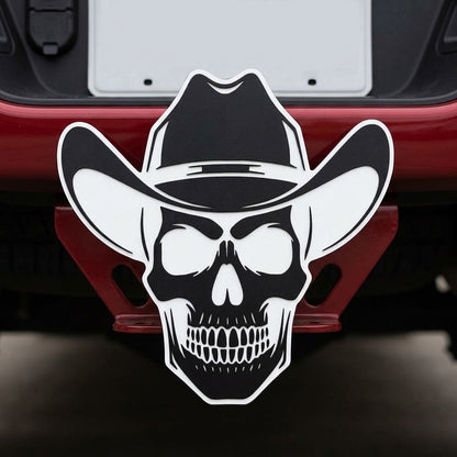 Cowboy Skull Western Biker Trailer Truck Plug Cap Cover Tow Hitch 2 Receiver Rodeo Gift Decor Ranch