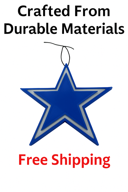 Dallas Cowboys Star Hanger for Rearview Mirror NFL Fan Car Accessory Customize