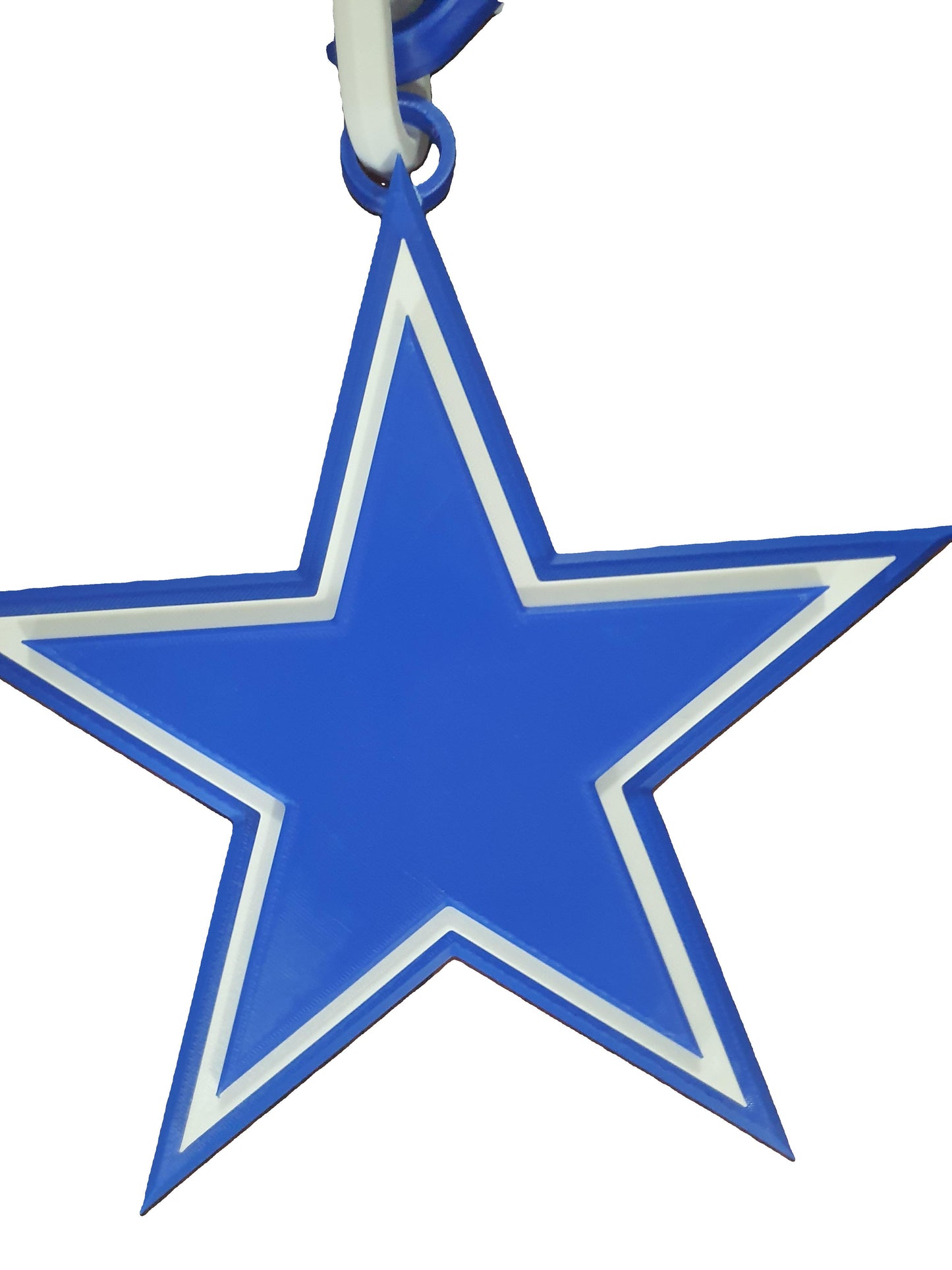 Dallas Cowboys 8x5 Custom Blue Pendant Chain New Jumbo Size Plastic 15" Necklace