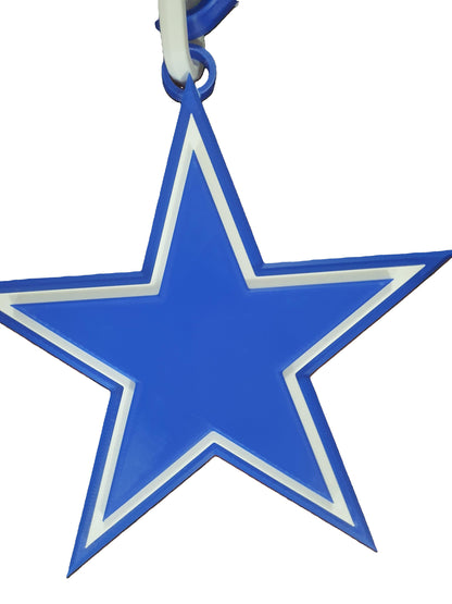 Dallas Cowboys 8x5 Custom Blue Pendant Chain New Jumbo Size Plastic 15" Necklace