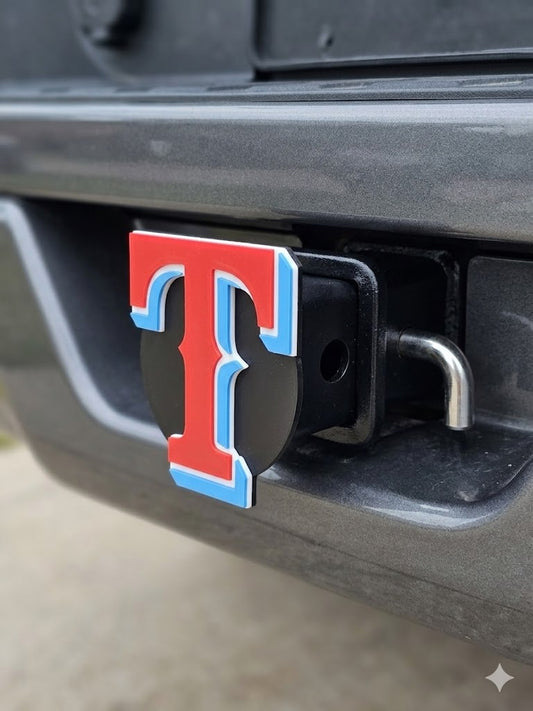 Texas Rangers Baseball Trailer Hitch Receiver Cover Plug Cap 2x2" Receiver Ford Dodge Jeep Ram Chevy Honda Nissan Toyota Vehicles Suv Trucks