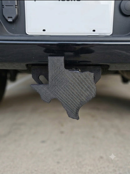 Trailer Hitch Cover 2 Inch - Black Texas State Silhouette Tow Plug Cover For Truck SUV - Lone Star Pride Automotive Decor Accessory Gift Set
