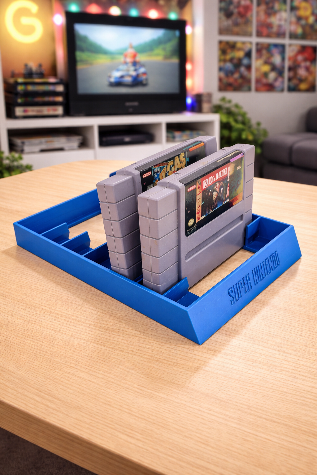 SNES Super Nintendo System Game Stand Cartridge Holder Display Rack 7 Videogame