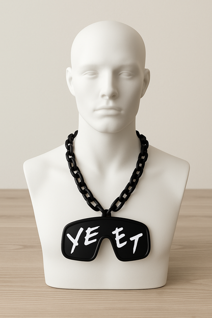 Black Jey Uso Yeet Glasses Fan Emblem Inspired WWE Wrestling Necklace Chain 32"