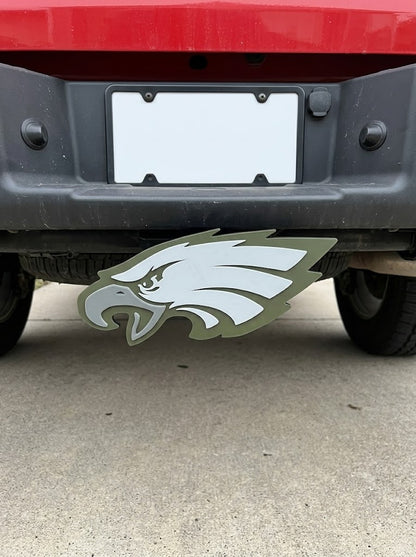 Philadelphia Eagles Trailer Hitch Cover Head Football Team Tow Hitch Cap Green White 6.75"x3" Emblem For 2" Receiver