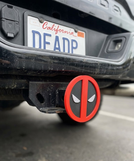 Deadpool Hitch Cover Plug Cap - Marvel Trailer Hitch Plug for Trucks, 2 Inch Receiver Cover for All Brands - Fits Ford Chevy RAM Toyota