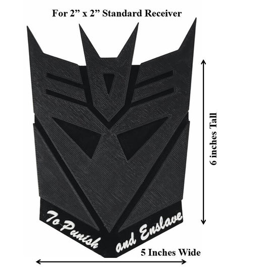 Dark Evil Black Transformers Deception Trailer Hitch Receiver Cover Plug Cap