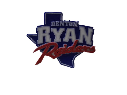 Denton Ryan Raiders Trailer Hitch Cover Cap Plug – Fits 2" Receiver Truck SUV – Red Black Raider Nation Football Gift