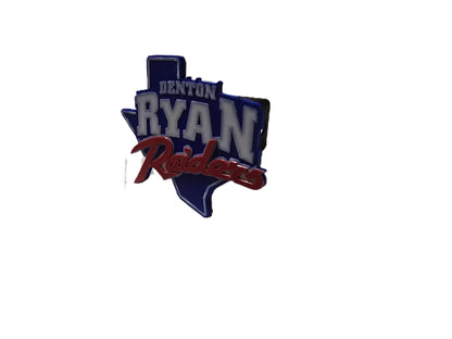 Denton Ryan Raiders Trailer Hitch Cover Cap Plug – Fits 2" Receiver Truck SUV – Red Black Raider Nation Football Gift