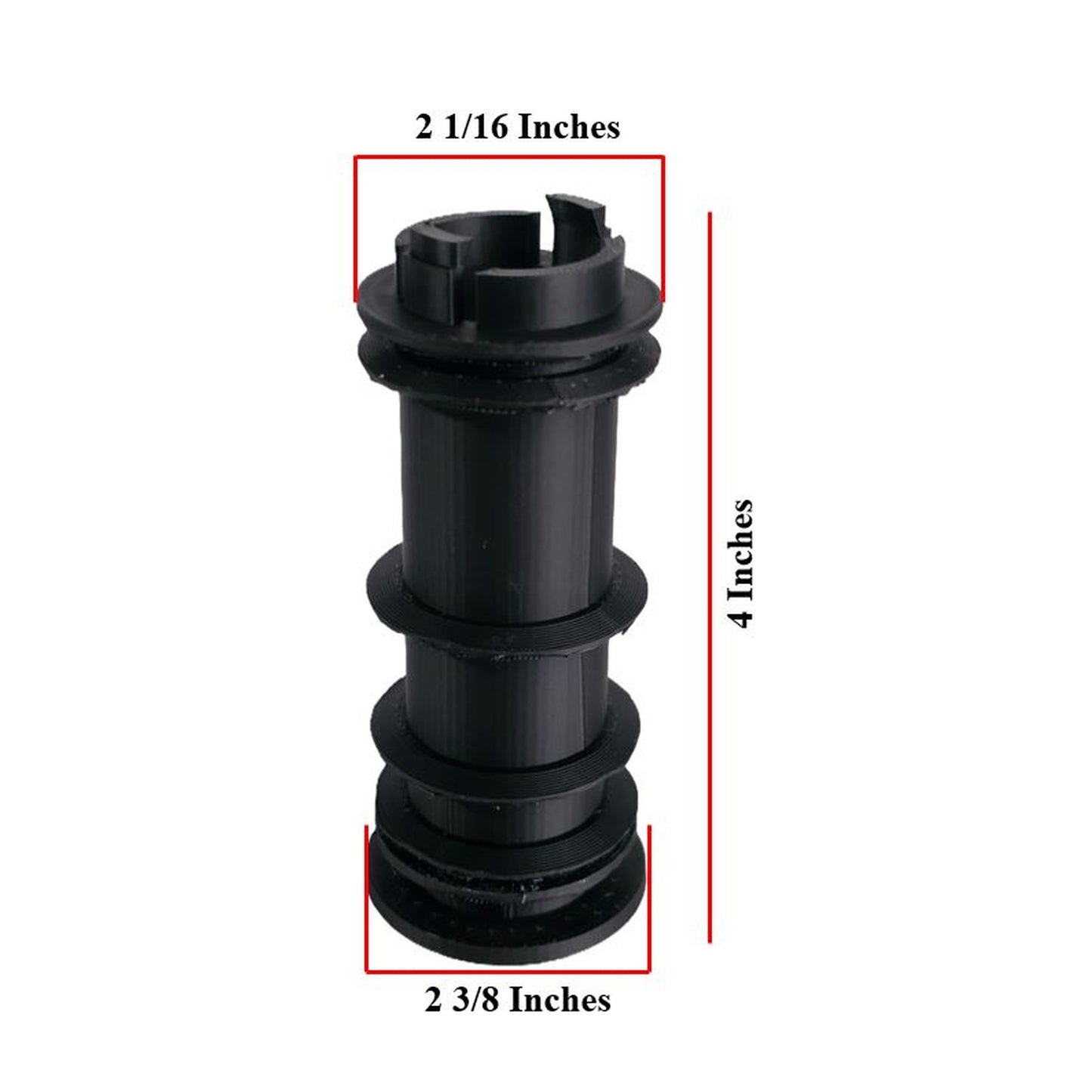 4-Pack Douglas 238B Plastic Swivel Chair Stool Insert Bushing 2-1/16" x 2-3/8" x 4" Black Replacement Sleeve Part
