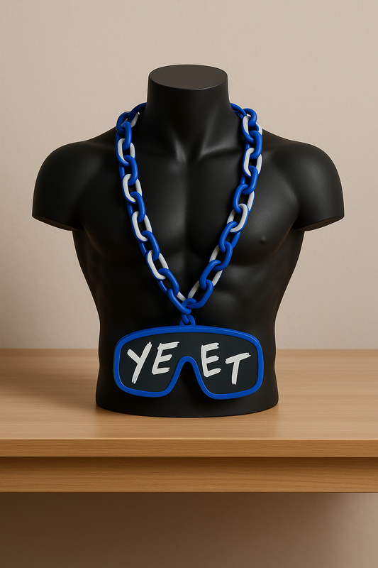 Jey Uso Yeet Glasses Inpired WWE Wrestling Necklace Chain 15" Raised Letters