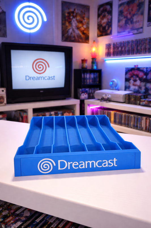 Dreamcast Game Disc Stand Retro Sega Storage Organizer Rack HKT-3010 Home Decor Storage Desk Shelf Table Organization Basic Logo