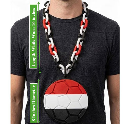 Egypt Soccer Football World Cup Hype Chain Necklace - Pharaohs FIFA Jewelry | Egypt Futbol Fan Chain for Matchday