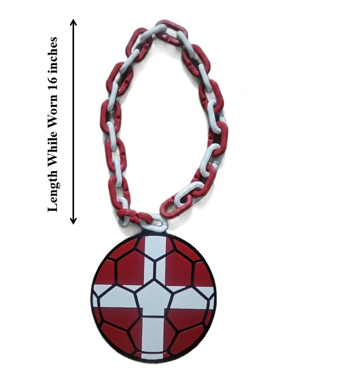 England UK Hype Chain Necklace - FIFA Soccer Three Lions Football Jewelry | England Futbol Fan Chain for World Cup and Matchday