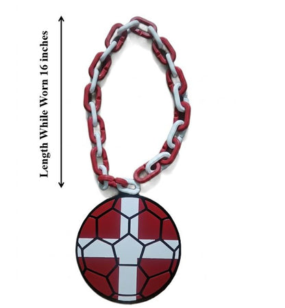 England UK Hype Chain Necklace - FIFA Soccer Three Lions Football Jewelry | England Futbol Fan Chain for World Cup and Matchday