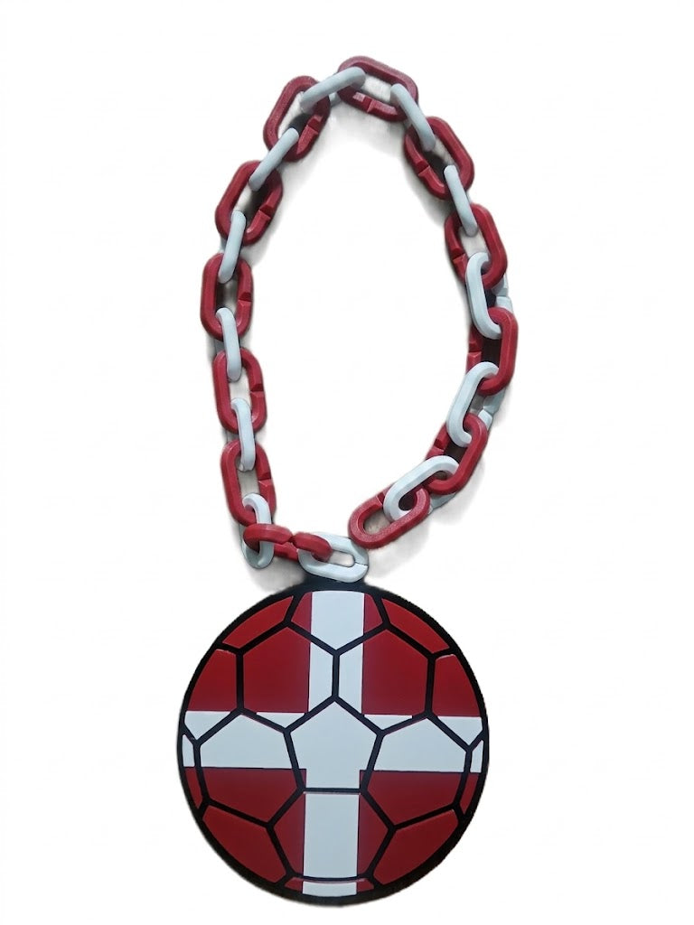 England UK Hype Chain Necklace - FIFA Soccer Three Lions Football Jewelry | England Futbol Fan Chain for World Cup and Matchday