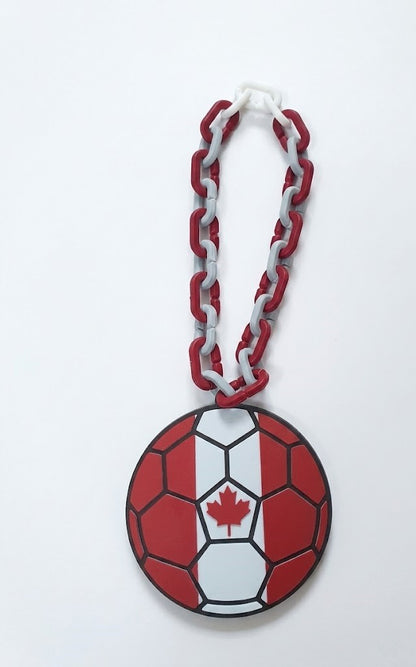 Canada Flag Soccer Hype Chain Necklace - FIFA World Cup Fan Maple Leaf Chain | Canadian Soccer Jewelry for Stadiums and Ultras