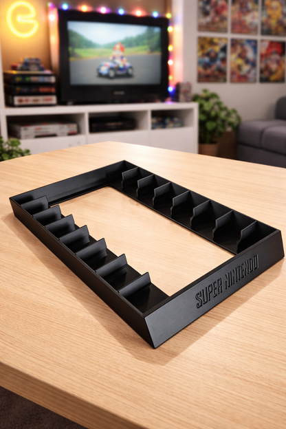 SNES Super Nintendo System Game Stand Cartridge Holder Display Rack 7 Videogame