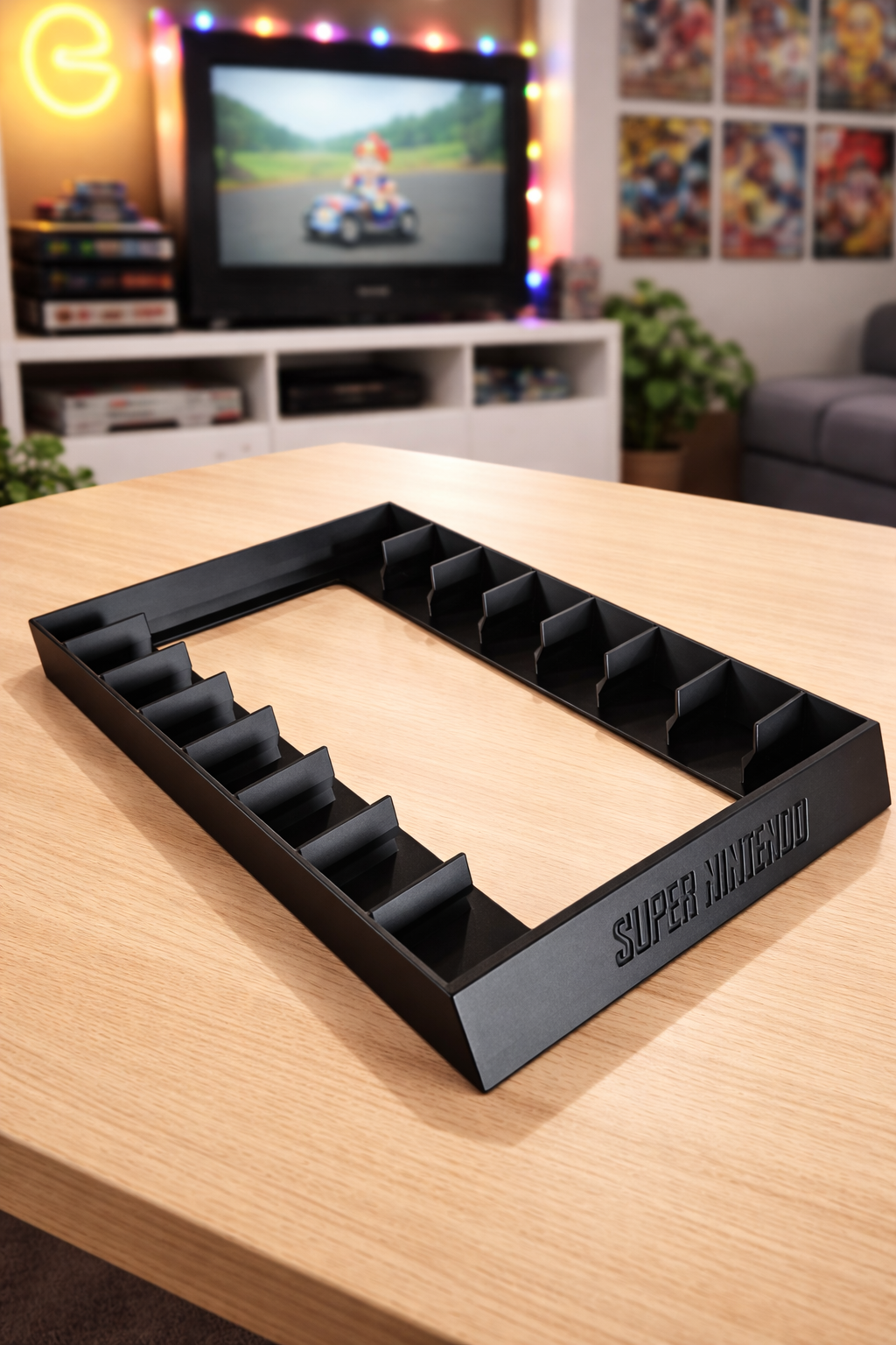 SNES Super Nintendo System Game Stand Cartridge Holder Display Rack 7 Videogame