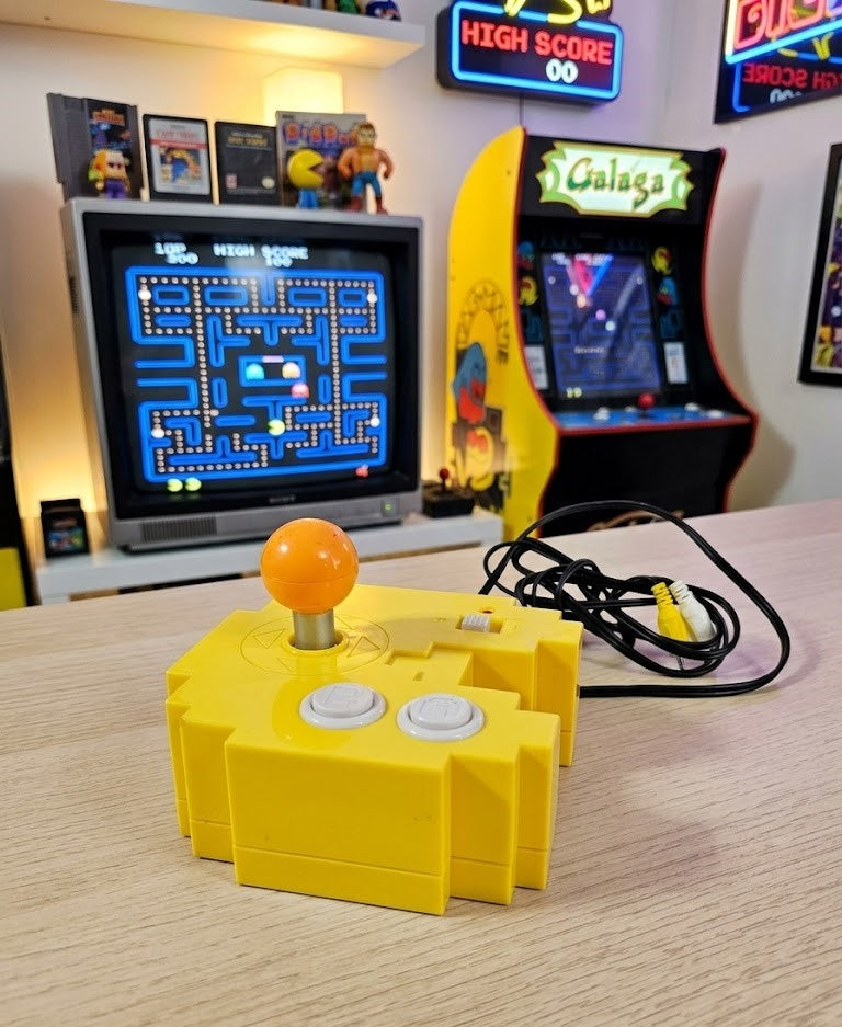 Retro Bandai Pac-Man Connect & Play Joystick Console: Plug-and-Play 12 Classic Arcade Games | Best Gen X Nostalgia Gamer Collector Gift Toy