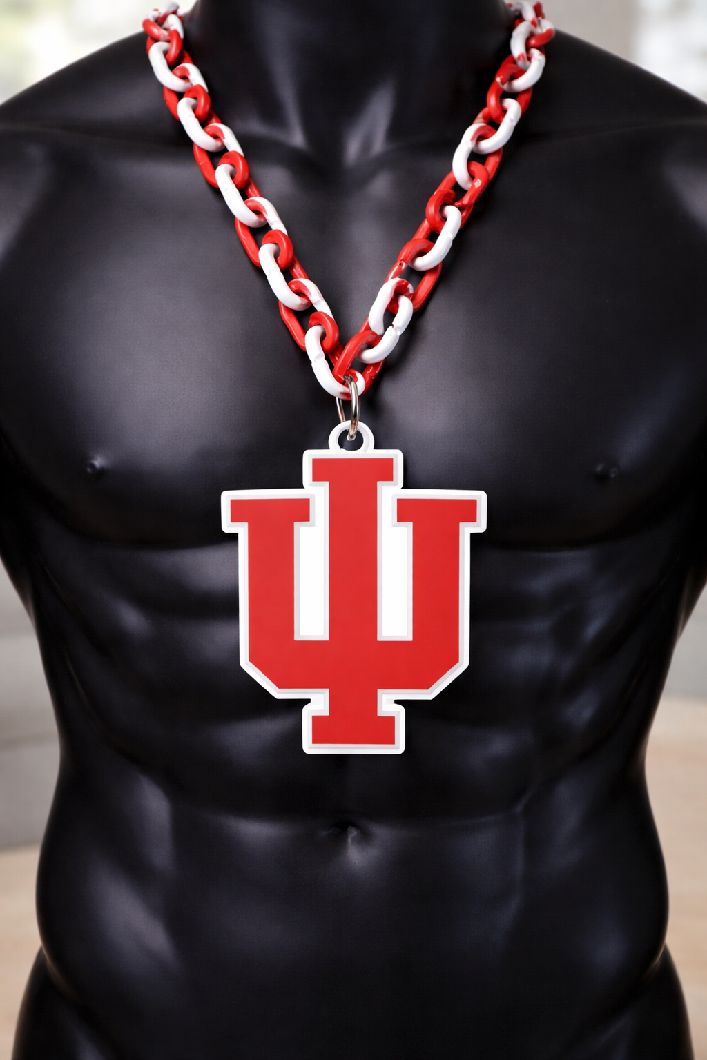Indiana Hoosier Team Hype Fan Art Chain Large Oversized Pendant 32" Necklace