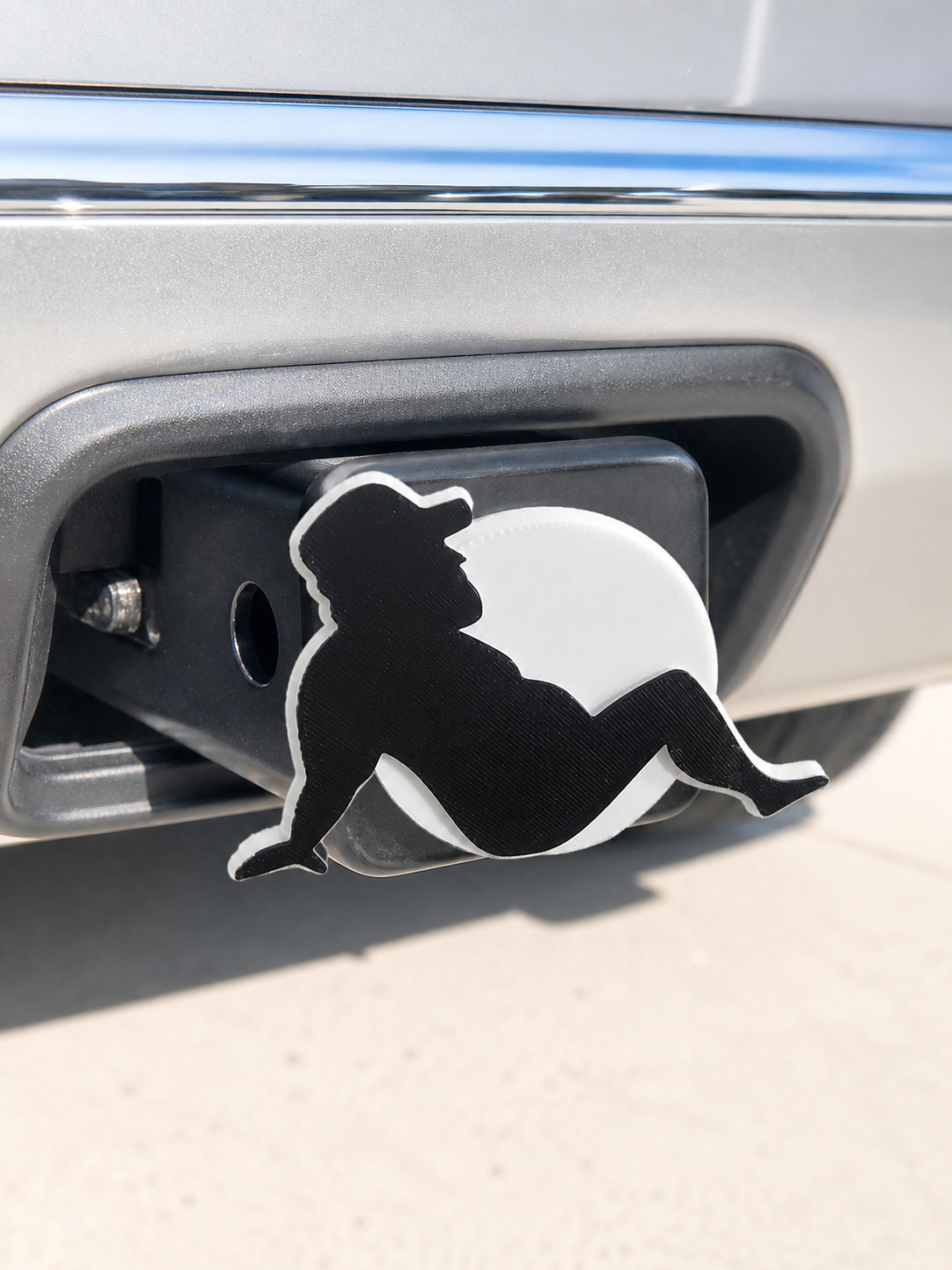 Mudflap Fat Guy Trucker Symbol Trailer Hitch Receiver Cover Plug 2" Receiver New Compatible With Ford Dodge Jeep Ram Chevy Nissan Honda Universal Truck SUV Models 2x2