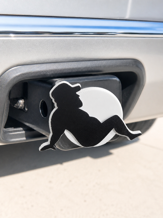 Mudflap Fat Guy Trucker Symbol Trailer Hitch Receiver Cover Plug 2" Receiver New Compatible With Ford Dodge Jeep Ram Chevy Nissan Honda Universal Truck SUV Models 2x2