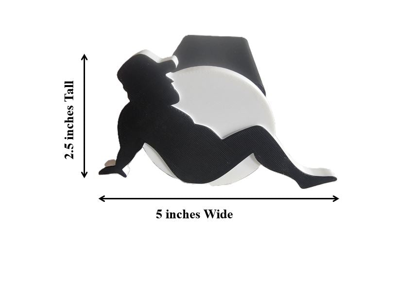 Mudflap Fat Guy Trucker Symbol Trailer Hitch Receiver Cover Plug 2" Receiver New Compatible With Ford Dodge Jeep Ram Chevy Nissan Honda Universal Truck SUV Models 2x2