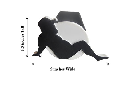 Mudflap Fat Guy Trucker Symbol Trailer Hitch Receiver Cover Plug 2" Receiver New Compatible With Ford Dodge Jeep Ram Chevy Nissan Honda Universal Truck SUV Models 2x2