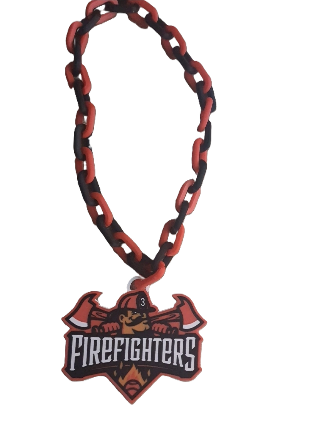 Savannah Fire Fighters Baseball Fan Rally Hype Chain Necklace Pendant Large 32" Necklace