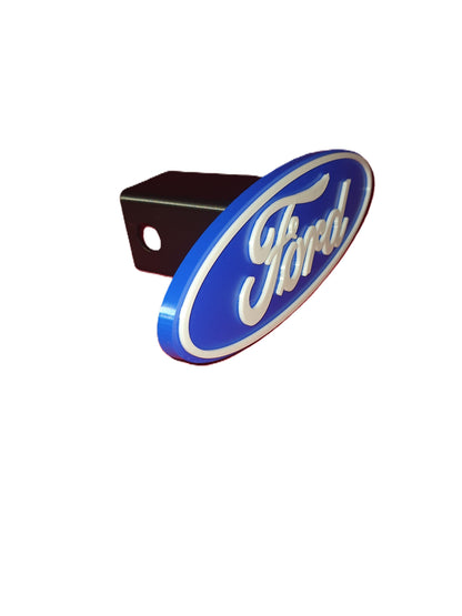 Blue Ford Cover Trailer Truck Plug Cap Tow Hitch 2" Receivers Oversized Logo 8x3