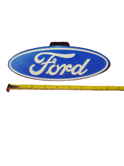 Blue Ford Cover Trailer Truck Plug Cap Tow Hitch 2" Receivers Oversized Logo 8x3