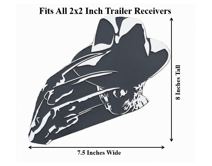 Freddy Krueger Trailer Hitch Plug Friday 13th Truck Receiver Halloween Horror Cover - Nightmare on Elm Street Hitch Cap - Scary White