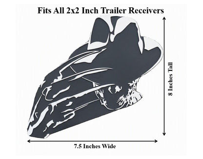 Freddy Krueger Trailer Hitch Plug Friday 13th Truck Receiver Halloween Horror Cover - Nightmare on Elm Street Hitch Cap - Scary White