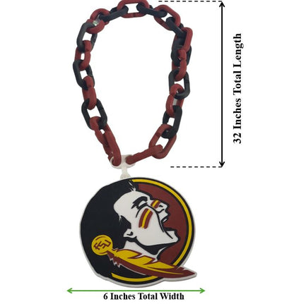 Florida State Seminoles Hype Chain Necklace 32 Inch FSU Football Garnet Gold Noles Unconquered Tomahawk Spear Osceola Gameday Fan Cave