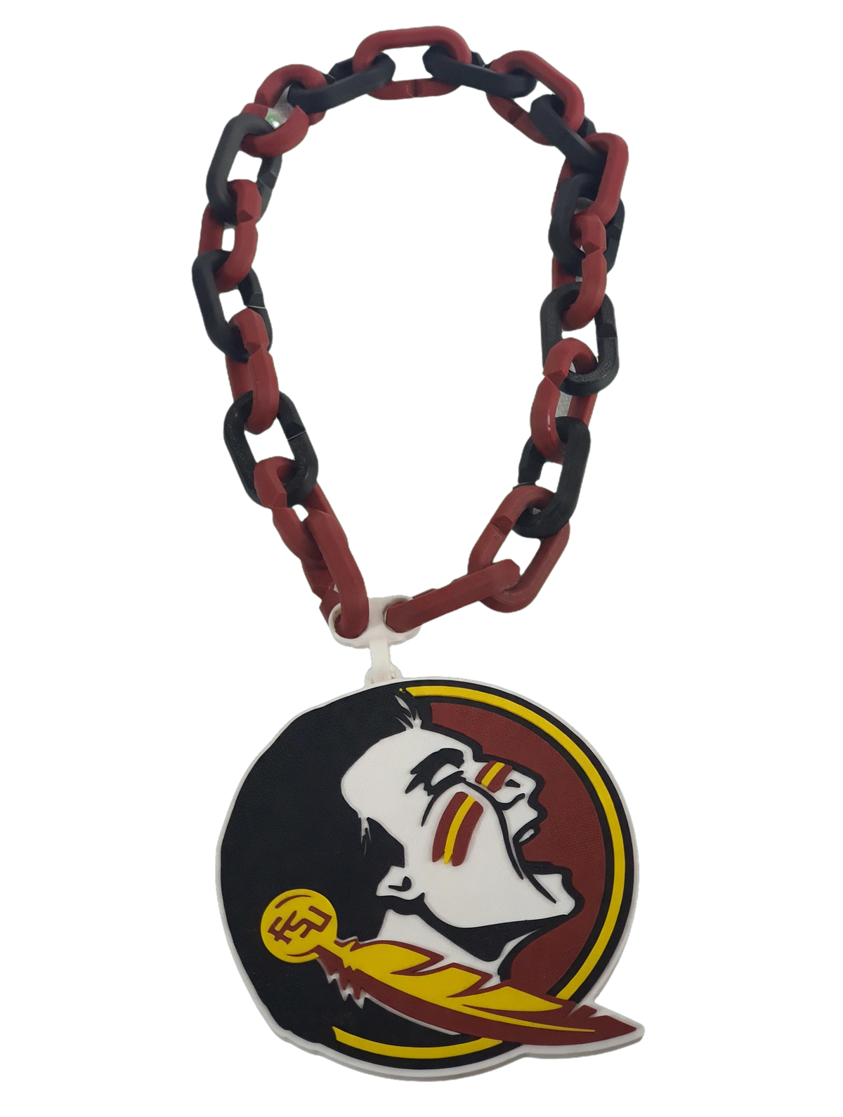 Florida State Seminoles Hype Chain Necklace 32 Inch FSU Football Garnet Gold Noles Unconquered Tomahawk Spear Osceola Gameday Fan Cave